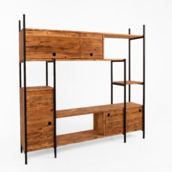 Regał loftowy ze starego drewna i metalu Iska